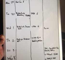 Keep track of weekly tasks on a small whiteboard
